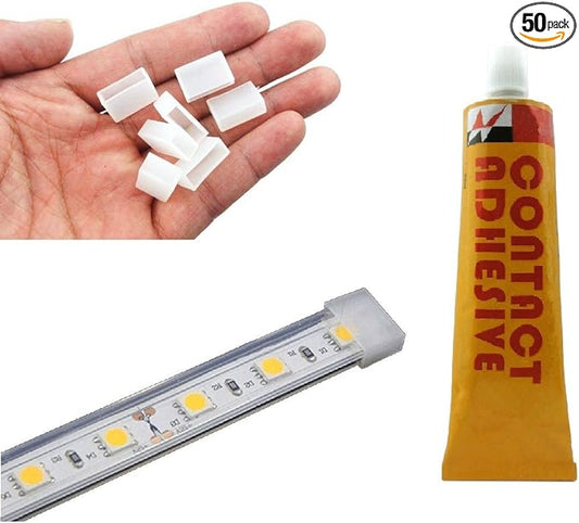 50 Pack End Cap Cover with Sealant Use for 12mm/0.47in Width IP67/IP68 Waterproof Silicone led Strip Light
