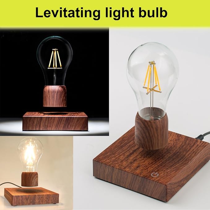VGAzer Magnetic Levitating Floating LED Light Bulb Desk Lamp for Unique Gifts, Room Decor, Night Light, Home Office Decor Desk Tech Toys