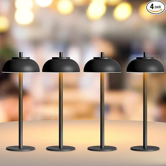 4 Pack Led Cordless Table Lamps Rechargeable,Table Lights Battery Operated-IP65 Waterproof-for Outdoor Patio/Restaurants/Home/Dinner/Table Lighting-Touch Control & Dimmable