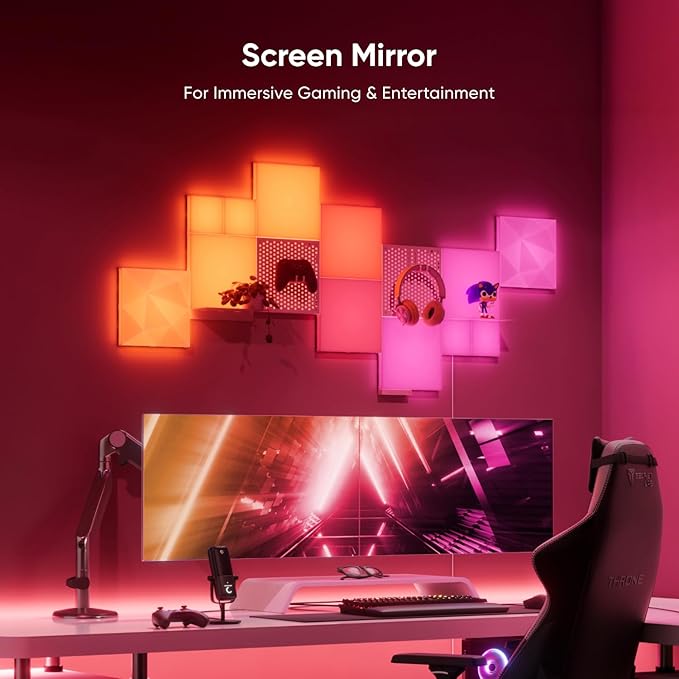Nanoleaf Blocks Combo S Smarter Kit, Indoor RGBW WiFi Wall Light Panels, 4pk