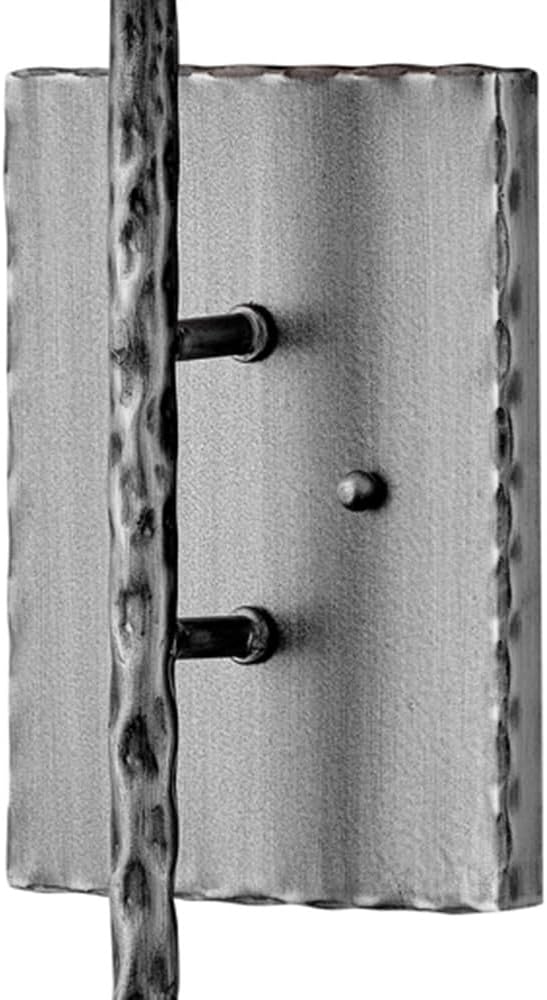 Hinkley Tress Large Single Light Wall Sconce - Hammered Details, Off-White Textured Shade - Burnished Nickel