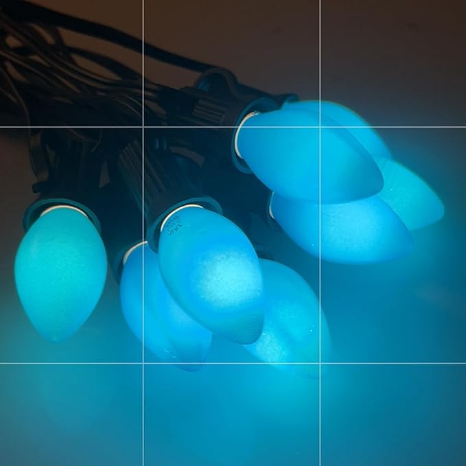 25 Pack Blue Light Bulbs,C7 Blue Replacement Spare Incandescent Patriotic Light Bulbs,5w Vintage Glass Ceramic Blue Light Bulbs C7/E12 Base for Memorial Day 4th of July Decorations