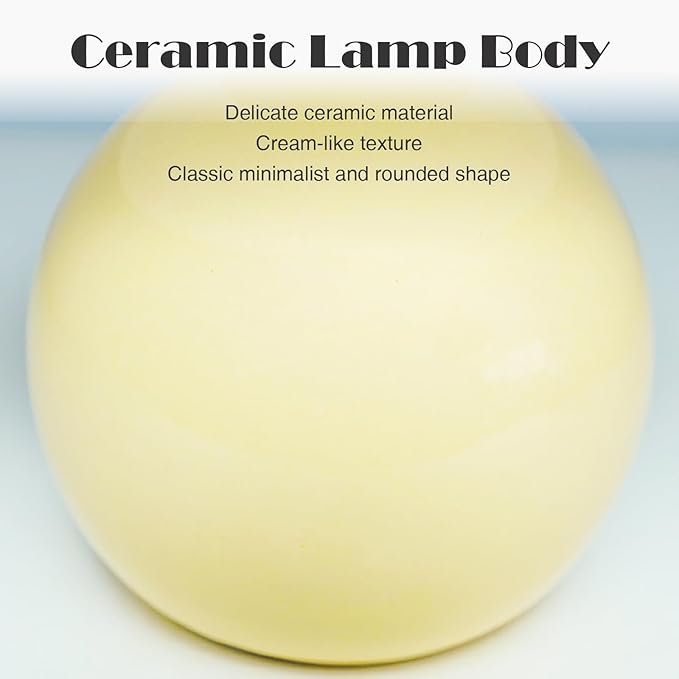 Cute Small Mushroom Lamp, PE Lampshade, Ceramic Spherical Base, Adjustable Light Color and Brightness, Safe USB Powered, Energy-Saving LED Mushroom Light for Bedroom Living Room (Cream)