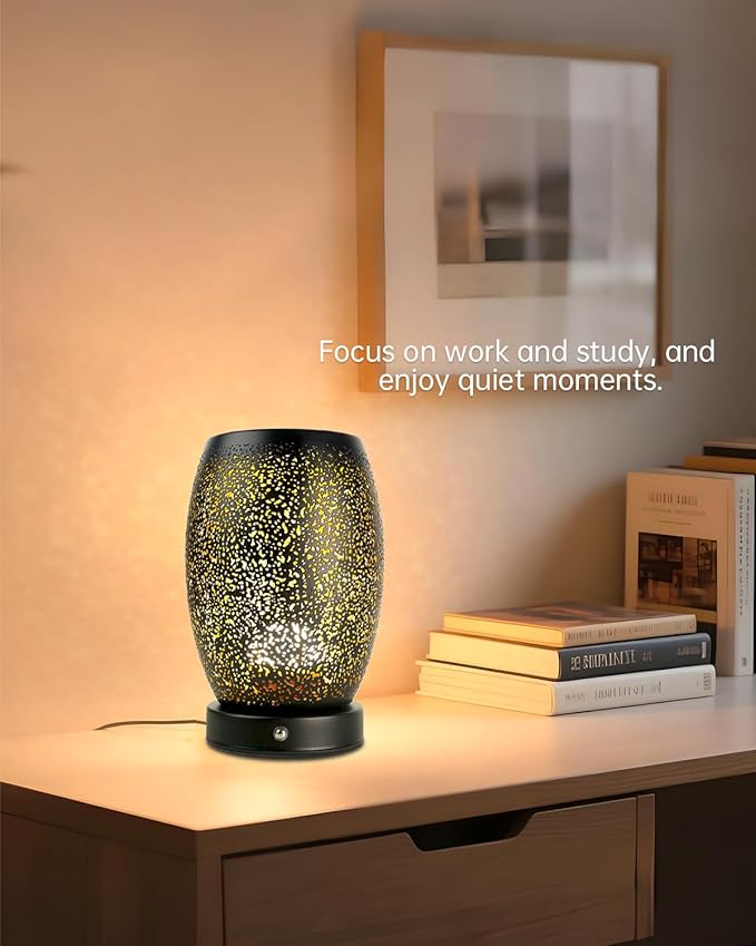 Table Lamps for Living Room - Bedside Lamps for Nightstand, Vintage Night Stand Lamp with Remote for Bedroom Kids Room Living Room Office
