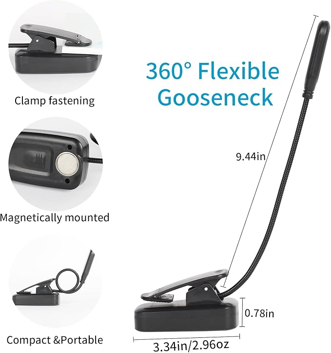 USB-C Rechargeable Book Light for Reading in Bed 3 Pack, LED Book Lights with 3 Color Temperature Reading Light, Easily Clip on to a Small Mini Lightweight Book Lights for Read Book Lovers
