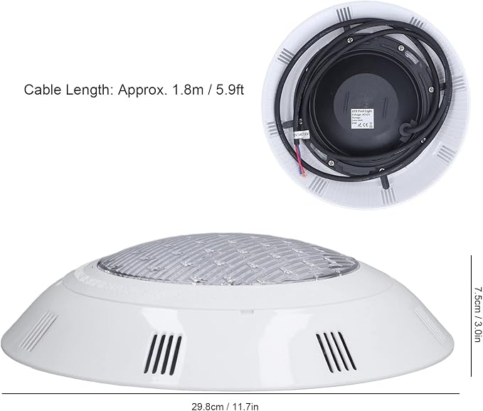 Luqeeg 25W 36W 45W Pool Lights, AC12V LED Underwater Light, Color Changing Submersible Lights with Remote Control for Patio Fountain Pond Garden, 10 RGB Lighting Effects (36W)