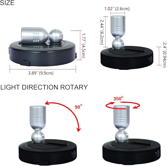 Spotlight Indoor, Battery Powered Spot Lights with Remote, Plant Uplights, Timer Dimmable Tree Spotlights, Picture Light for Wall Art Display Dartboard Painting Artwork Accent-2Pack