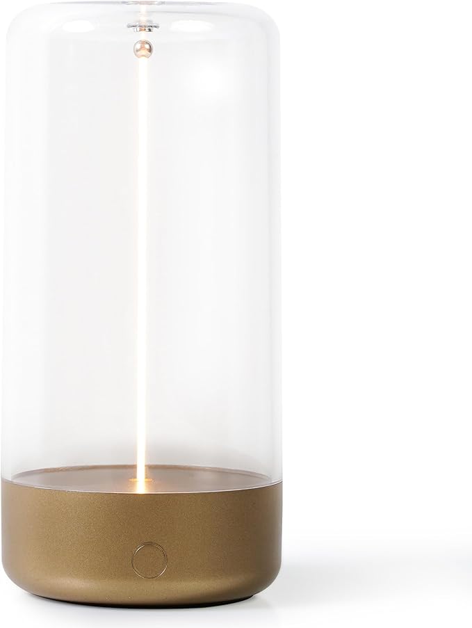 AUGE LIGHT Mini Minimalist Table Lamp Cordless Desk Lamp Rechargeable Modern Night Lights Portable Nightstand Lamps Unique Ambient Light Mood Lighting for Halloween Bedroom, Beside, Nursery(Golden)