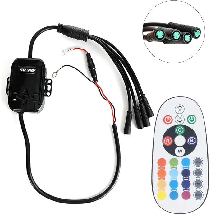 SUNPIE 4 Pods Upgraded 210 Degrees Wide Angle RGBW Rock Lights APP/Voice Mode Music Mode Automatic Control Neon Light Kit Wheel Well Lights for Off Road Truck SUV ATV UTV Boats