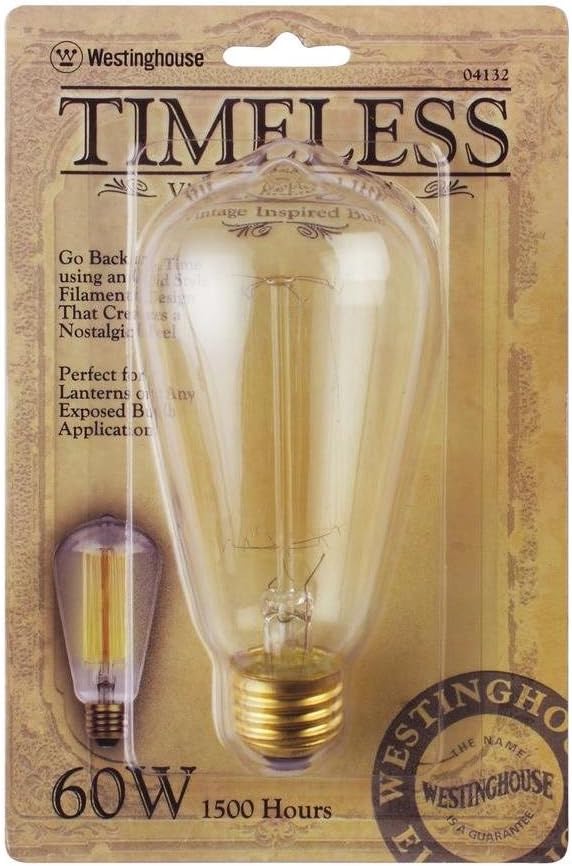 Westinghouse 0413200 60 Watt ST20 Amber Timeless Vintage Inspired Bulb with Medium Base