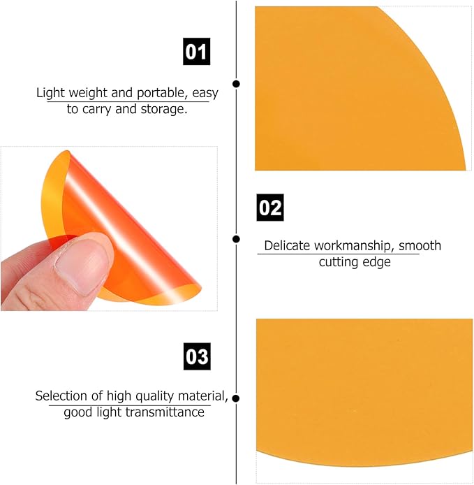 Sunset Ambient Light Film 2.6 Inch Transparent Orange Filter Sheet for Atmosphere Lighting and Multi-Color Sunset Lamp Effects