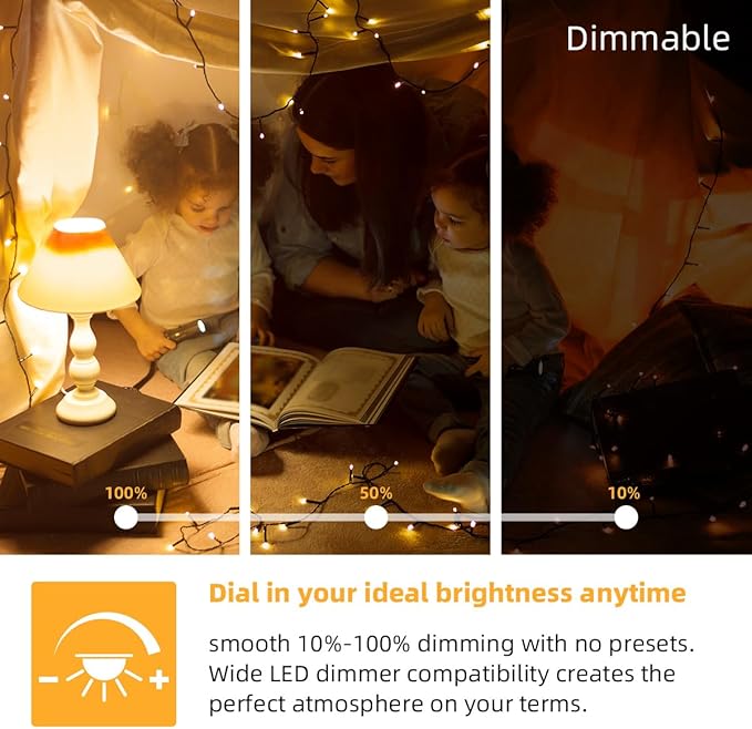 1800K Amber Sleep Light Bulbs - Blue Light Blocking, Dimmable A15 E26 LED Bulbs (3W, 25W Eqv) for Healthy Sleep, Bedroom & Nursery, 4 Pack