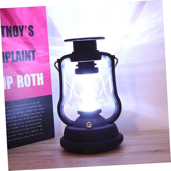 TOYANDONA USB Rechargeable Solar Retro Horse Camping Lantern with Hand Power Generation High Capacity Battery Portable Outdoor Tent Light Multi Function LED Flashlight for Hiking and