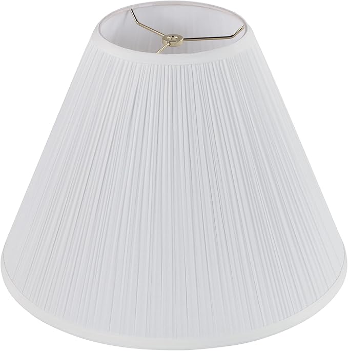 Aspen Creative 33136, Mushroom Pleated Traditional Spider Lamp Shade, White, 7" Top x 18" Bottom x 13" Slant