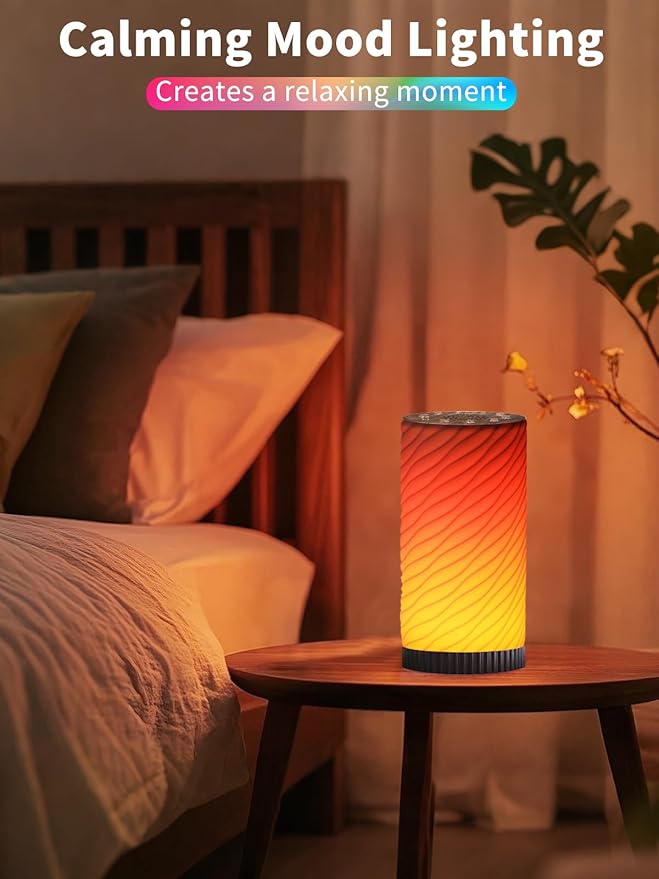Sound Machine with Night Light, White Noise Sound Machine Mood Lamp for Adult Relaxation - 24 Soothing Sounds, Bluetooth Speaker, Touch Control, Timer, Adjustable Volume & Brightness for Bedroom