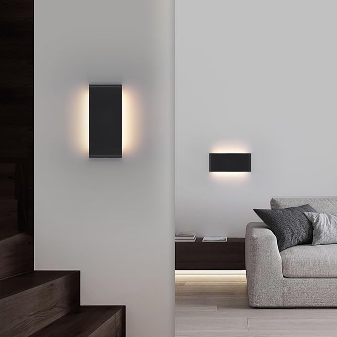 5 CCT (3000K-6500K) Adjustable Dimmable Wall Lamp 20W Modern Black LED vanity light Up and Down Wall Lighting 15 Inch Indoor Wall Sconce for Bedroom Staircase Hallway Dressing Table 1 Pack