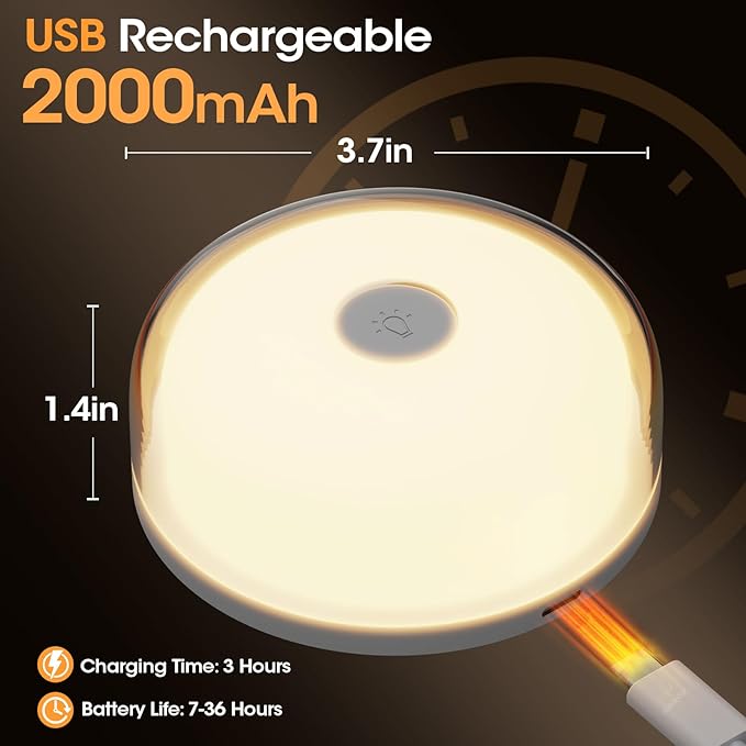 Rechargeable Shower Light No Wiring - 15 Color Changing Mood Light for Shower Bathroom Closet Bedroom Livingroom, 2 Pack