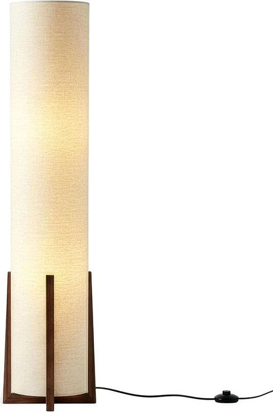 Brightech Parker Paper Lantern Floor lamp, 48 Inch Tall Lamp with Wood Frame, Asian Design for Bedroom, Decorative Tower Shade Lamp for Living Rooms & Offices, Great Living Room Décor