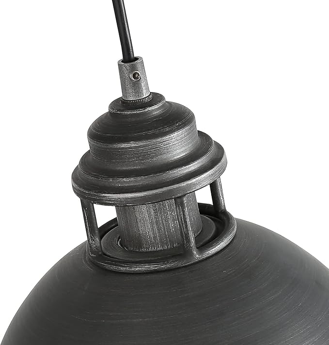 LOG BARN Pendant Lighting with Cutouts on Top, Industrial Silver Brushed Pendant Light for Kitchen Island, Dining Room and Bedroom