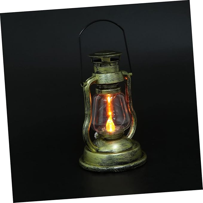 OUNONA Vintage Kerosene Lamp Handheld Battery-Powered Decorative Light for Home and Bar Decor Rechargeable Retro Lantern for Festivals and Ambiance