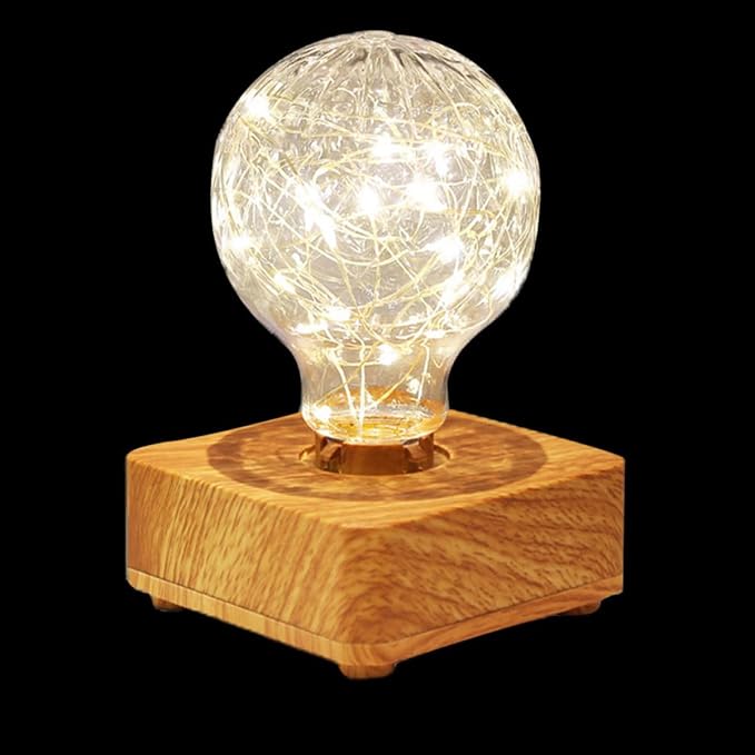 LED Wooden Atmosphere Desk Lamp USB Rechargeable Warm Light Decorative Indoor Table Lamp for Bedroom Office Portable Elegant Night Light with Soft Glow for Cozy Ambiance