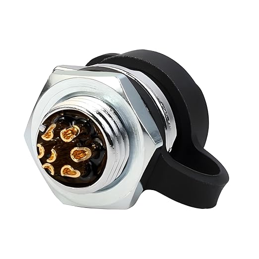 CNLINKO LP-12 7 Pin Connector IP68 Waterproof Circular Electrical Plug for Outdoor Equipment Solar Industrial Machinery DC 12V Threaded Single Port Metal-Reinforced Kit (7-Pin)