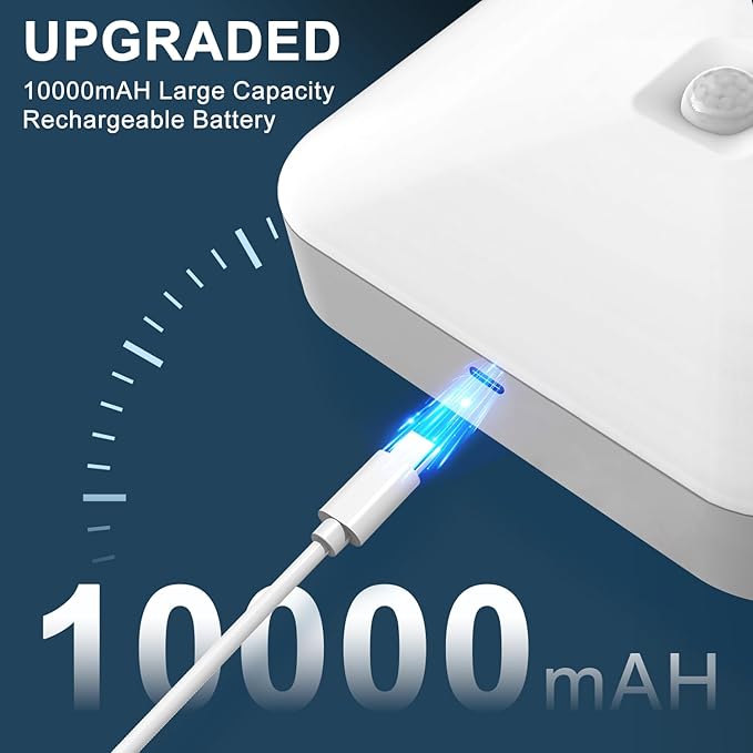 Rechargeable Motion Sensor Closet Light, Rechargeable Battery Operated Ceiling Light Wireless, 500LM Wireless Motion Activated Light for Shower Stairs Hallway Pantry Porch Garage, 5000K