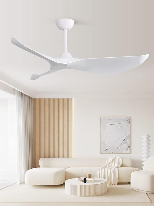 Sofucor 38 inch Ceiling Fans with Remote Control, Indoor Outdoor Ceiling Fan for Bedroom Living Room Farmhouse Patio, Modern Ceiling Fan no Light with 6 Speed Reversible Quiet DC Motor, White