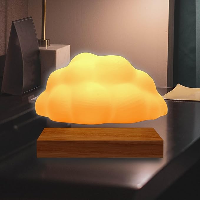 3D Floating Cloud Lamp Magnetic Levitating Cloud Lamp LED Rotation Cloud Lights, Cute Night Light, Touch Control Floating Lamp for Home Decor, Office, Bedroom, Gift Idea