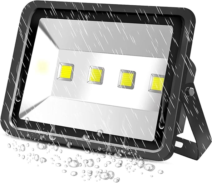 Jiuding LED Outdoor Floodlight 200W Super Bright 6000K Waterproof LED Safety Light Daylight White Light Equivalent to 1000W Halogen lamp for Home Decoration Lighting