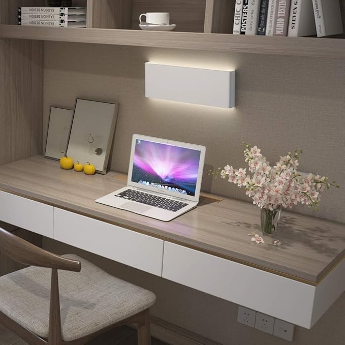 Aipsun 15.75in Matte White Modern Vanity Light Up and Down LED Vanity Light for Bathroom Wall Lighting Fixtures (Neutral White 4000K)