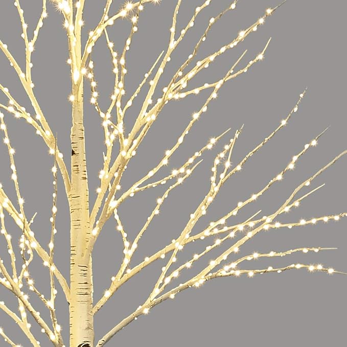 LITBLOOM Lighted Twig Birch Tree with Fairy Lights 6FT 330 LED for Indoor Outdoor Home and Christmas Holiday Decoration