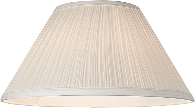 Ivory Mushroom Pleated Large Lamp Shade 6" Top x 14" Bottom x 7" High x 8" Slant (Spider) Replacement with Harp and Finial - Springcrest