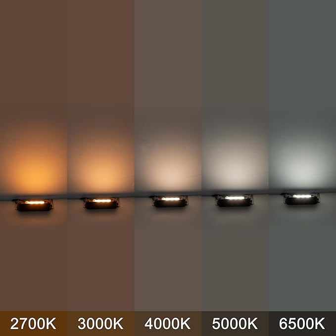 LED Outdoor Step Lights, 12V Low Voltage Landscape Lighting, 2W Adjustable Color Temperature 2700K 3000K 4000K 5000K 6500K Paver Lights, 4 in. Waterproof Retaining Wall Lights, 4-Pack