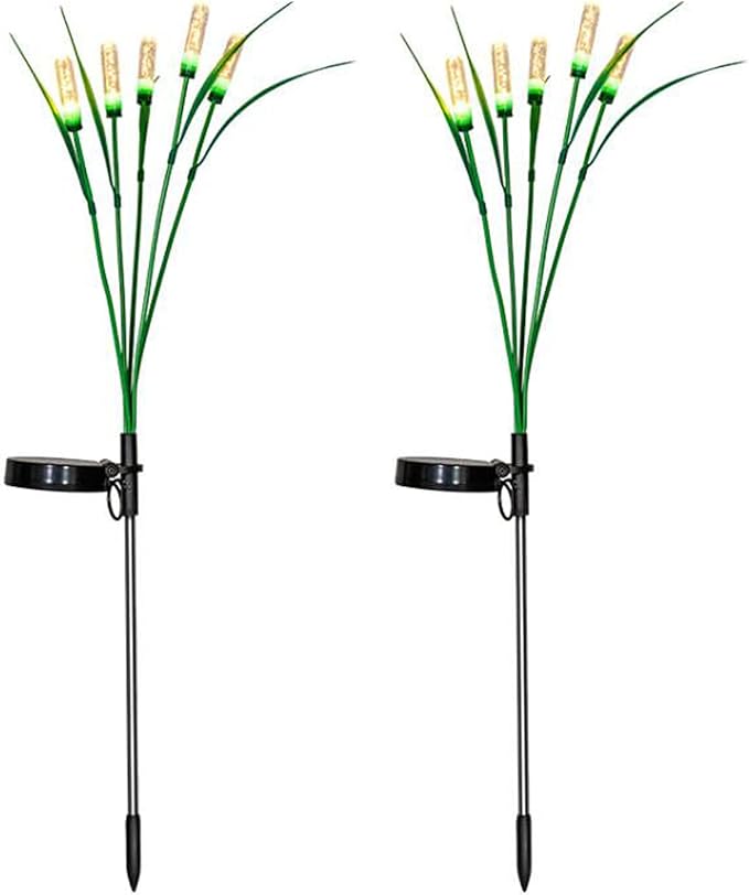Solar Outdoor Garden Lights,4 Pack LED Solar Swaying Lights for Garden Patio Yard Pathway Walkway Wedding Party Christmas Landscape Lighting(Warm White)