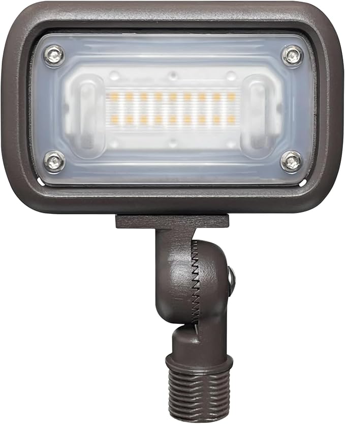 GKOLED 12W Outdoor Waterproof LED Garden Security Floodlight, 900Lumens, 80CRI, 2700K, 9-15V AC/DC, 1/2 Knuckle Mount, UV Resistant