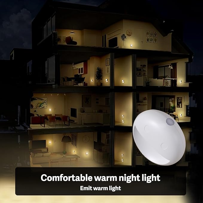 VAVOFO Plug in Night Light with Dusk to Dawn Sensor, 4 Pack Smiley Face LED Night Lights, 4800-5200K Daylight White, Energy Efficient Wall Plug Night Lamp for Bedroom, Hallway, Kids Room