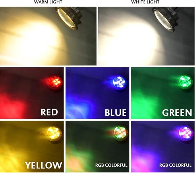 Braiton LED Pond Lights,Underwater Spotlight IP68 Waterproof Submersible Spot Light RGB Color Changing for Aquarium Fish Tank Garden Fountain Pool 4PCS,RGB,6W