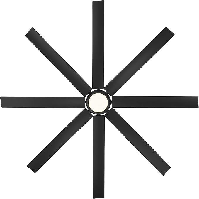 WAC Lighting F-064L-MB Mocha XL 66" Outdoor Ceiling Fan with LED Lights & Remote, Matte Black