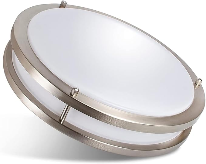 48W Dimmable LED Ceiling Light Fixture, 13.2in Flush Mount Light Fixture, Ceiling Lamp for Bedroom, Kitchen, Bathroom, Hallway, Super Bright 5000 Lumens, 3000K Warm White