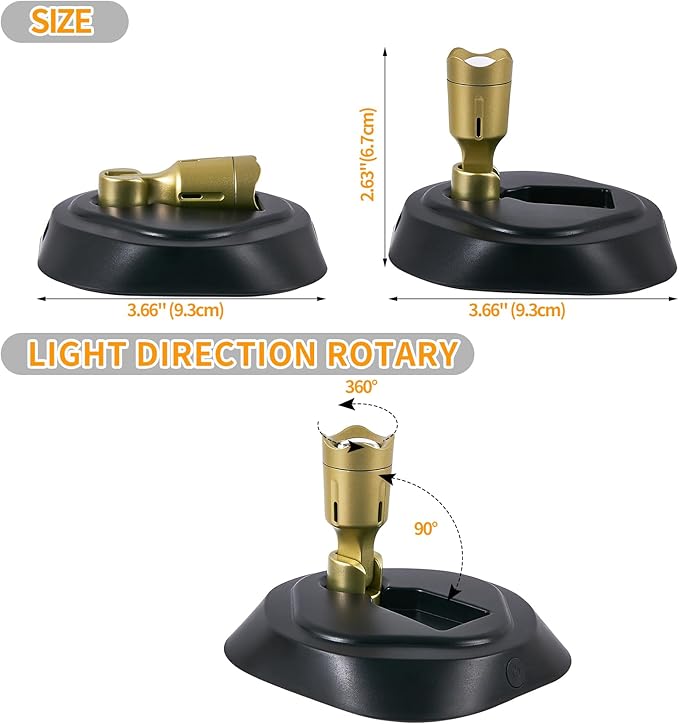 LED Spotlight with Remote, Battery Operated Picture Light Wall Lights Puck Light with Timer, Rechargeable Spot Lights with 3CTT, Dimmable Art Lights for Paintings,2 Pack