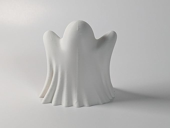 RedFive Light Up Ghost Decoration – 3D Printed LED Tea Light Halloween Decor – Cute Spooky Accent for Home, Mantel & Table – Handmade in Michigan USA