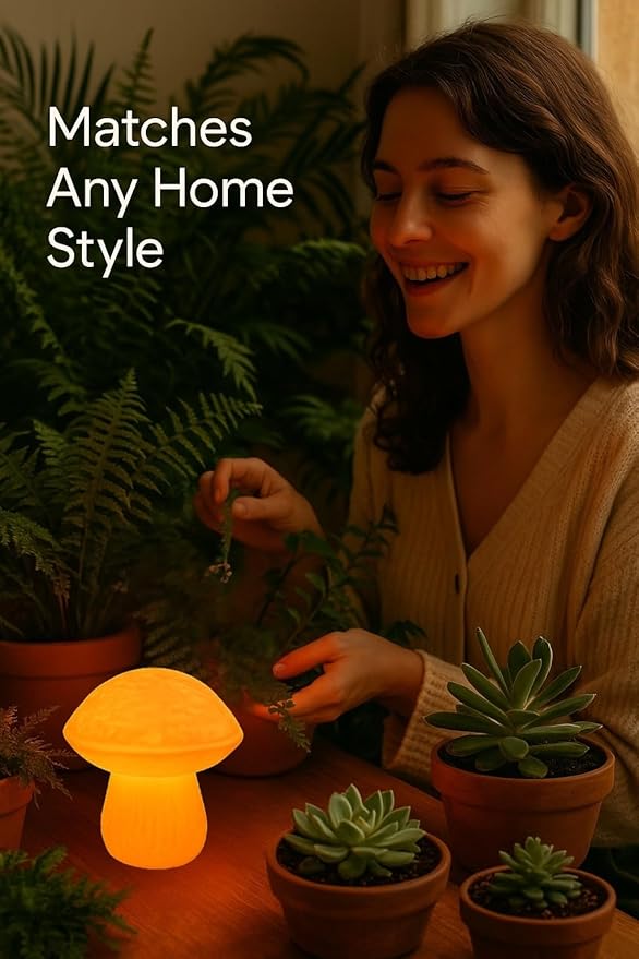 Mushroom Lamp - Small Bedside Night Light with Remote - 13 Color Options, Dimmable & USB Powered - Cozy Ambient Lighting for Bedroom, Kids Room, Dorm - Aesthetic Small Table Lamp Gift