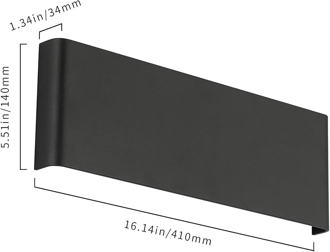 Joosenhouse 16" Inch Black LED Wall Lamps for Bedroom Indoor Hallway, Modern Mini Bathroom Vanity Lights 14W 4000K Up and Down Bedside Reading Lamp Rustic Wall Sconces