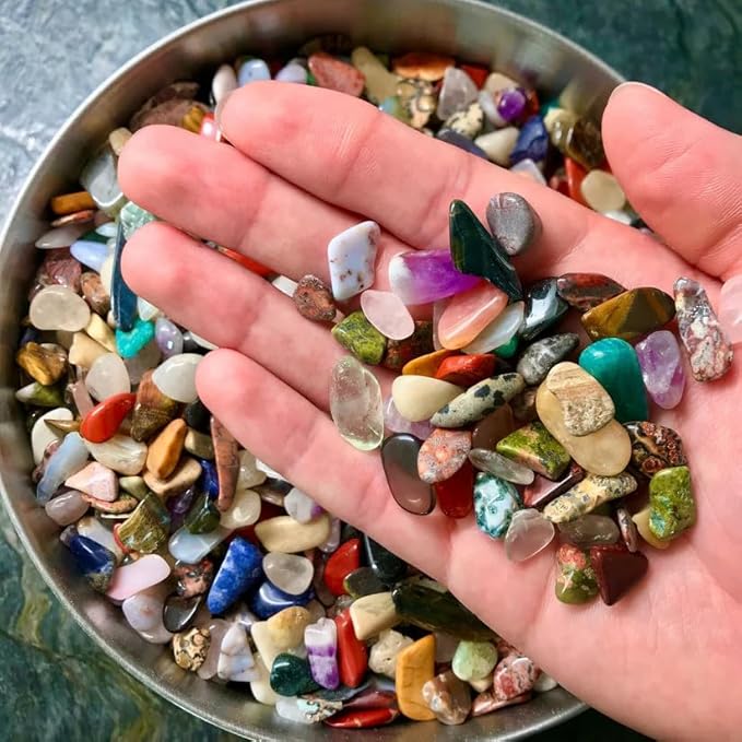 1Lb Tumbled Chips Stone Crushed Crystal Quartz Pieces Irregular Shaped Stones Size 4MM - 10MM