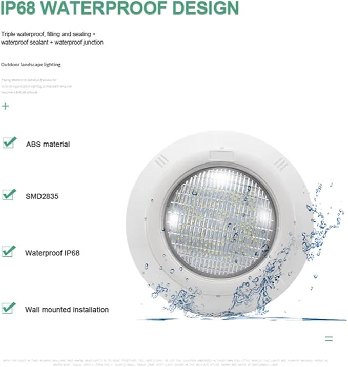 35W 45W Pool Lights Underwater Led Ip68 Color Change 12v Led Swimming Pool Light Pool Fountain Outdoor Pond Lights Water Lamp(RGB Remote Control,35W DC12V)