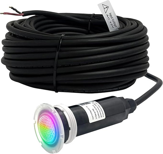 Direct Replacement for Pentair Globrite Pool Light - 1.5 Inch Pool Lights 12VAC 100ft Cord RGB Color LED Changing Swimming for Inground Pools/Spa