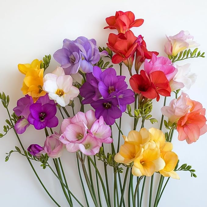 Amazing Deal - 30 Freesia Mixed Perennial Flower Bulbs - Vibrant, Variety Colorful, Fragrant Flower Perfect for Gardens - Easy to Grow - Attracts Butterflies, Bees & Hummingbirds