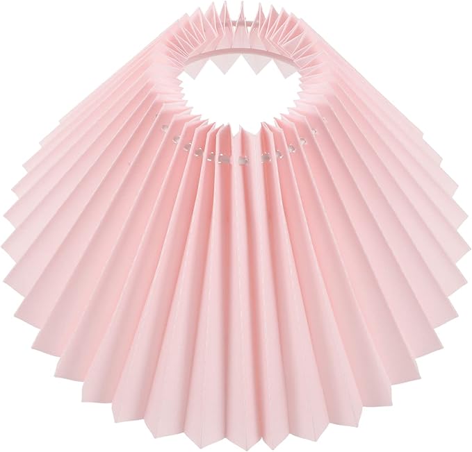 Pleated Pink Lampshade Cover for Table Lamp Decorative Light Accessory Replacement Shade for Bedside Lamps Easy to Install 12-inch Diameter