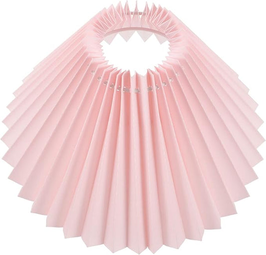 Pleated Pink Lampshade Cover for Table Lamp Decorative Light Accessory Replacement Shade for Bedside Lamps Easy to Install 12-inch Diameter
